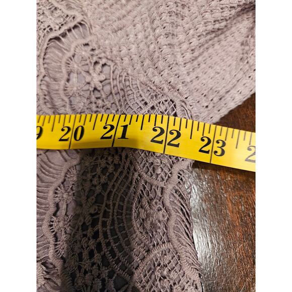 Indigo Soul Waffle Knit Long Sleeve Top Cream with Lace Detail Size 2X - Picture 8 of 11